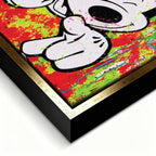 Obraz na płótnie Love You z postacią Myszki Miki w graffiti stylu street art – kolorowa sztuka z przekazem niezależności i pewności siebie, Huephant.