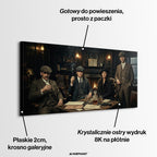 Obraz na płótnie Peaky Blinders The Family Table. Thomas Shelby, Arthur Shelby, Polly Gray. Wydruk galeryjny w mrocznym, luksusowym klimacie. Nowoczesna sztuka ścienna i ekskluzywna dekoracja.