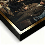 Obraz na płótnie Peaky Blinders The Family Table. Thomas Shelby, Arthur Shelby, Polly Gray. Wydruk galeryjny w mrocznym, luksusowym klimacie. Nowoczesna sztuka ścienna i ekskluzywna dekoracja.