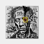 Nowoczesny obraz na płótnie Picasso King of Art. Wydruk galeryjny w stylu kubizmu i street art, czarno-białe graffiti jako unikalna sztuka do salonu.