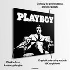 Nowoczesny czarno-biały obraz na płótnie przedstawiający Michaela Corleone z filmu Ojciec Chrzestny pod napisem Playboy. Wydruk galeryjny pop-art.