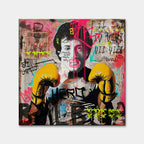 Nowoczesny obraz na płótnie Rocky Balboa. Motywacyjny wydruk galeryjny w stylu street art i pop art, idealna sztuka do biura, salonu lub domowej siłowni.