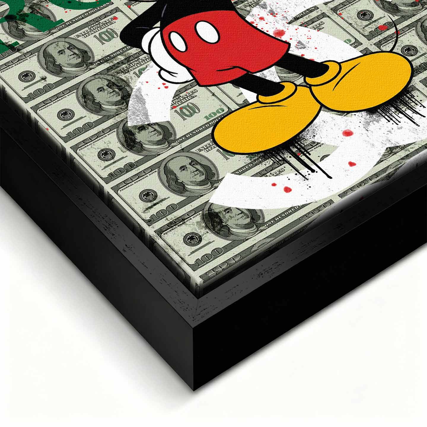 obraz na płótnie myszka miki rolex mouse pop art pieniądze dolar luksus rolex chanel