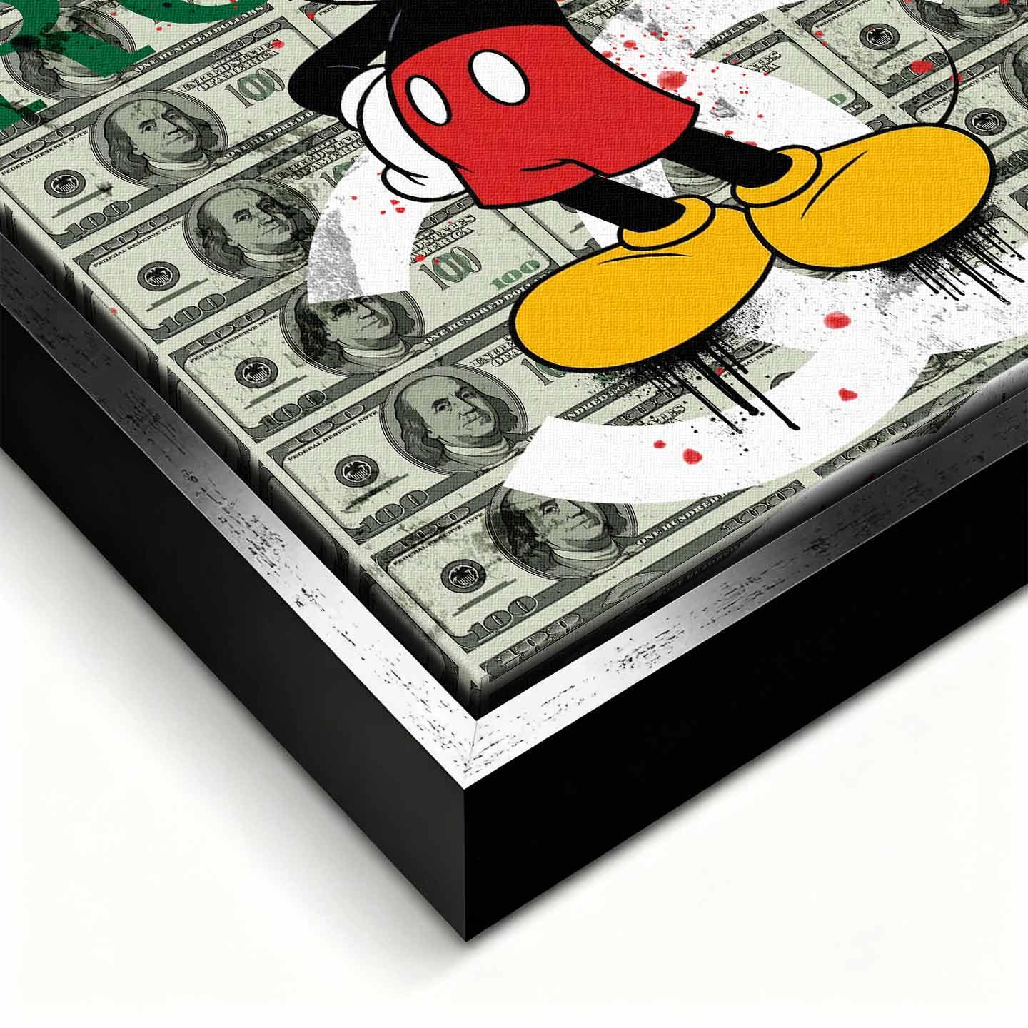 obraz na płótnie myszka miki rolex mouse pop art pieniądze dolar luksus rolex chanel