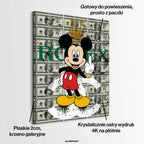 obraz na płótnie myszka miki rolex mouse pop art pieniądze dolar luksus rolex chanel