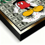 obraz na płótnie myszka miki rolex mouse pop art pieniądze dolar luksus rolex chanel