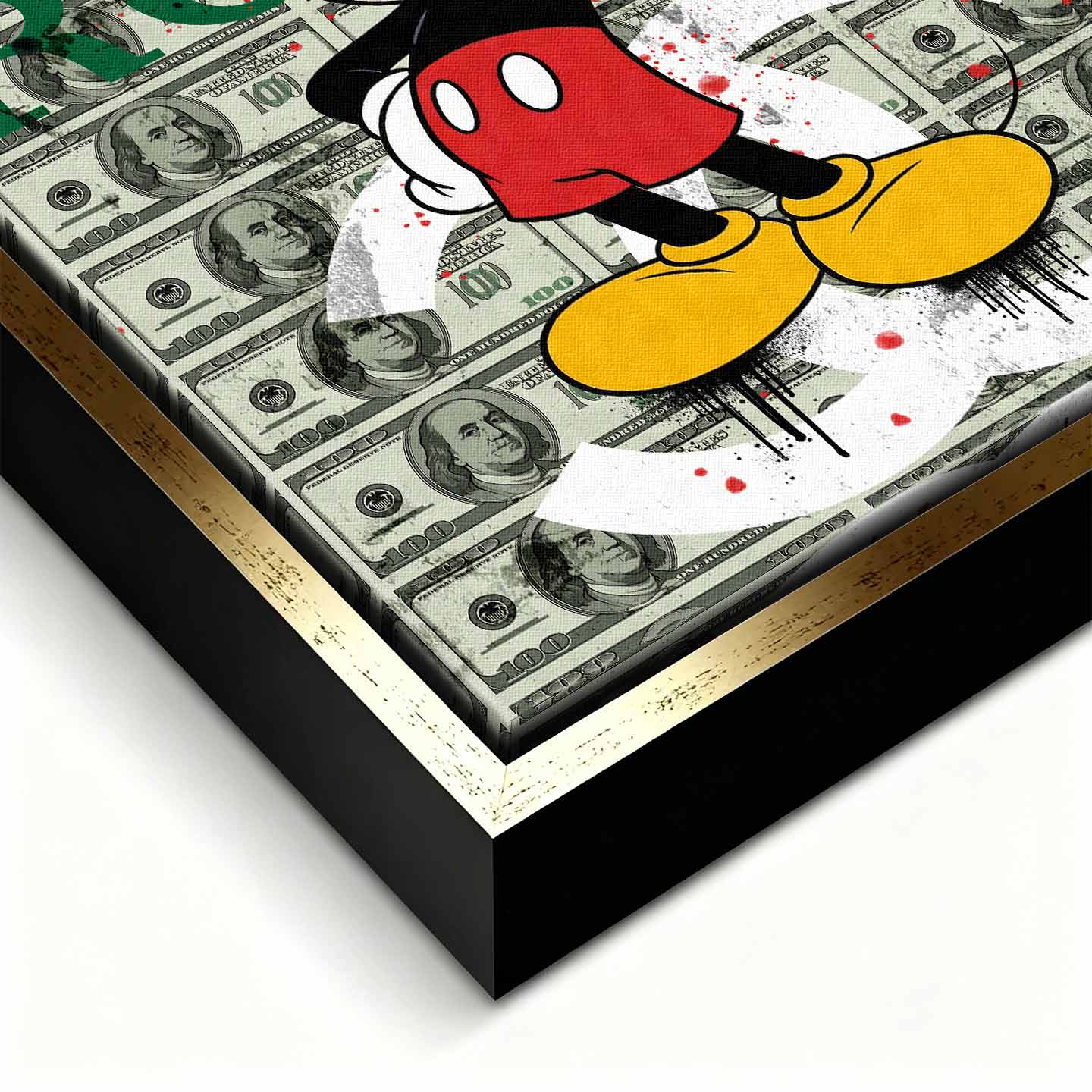 obraz na płótnie myszka miki rolex mouse pop art pieniądze dolar luksus rolex chanel