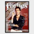 Obraz Scarface na płótnie Scarface Cover z Tonym Montaną na okładce inspirowanej Forbes, symbol sukcesu i odwagi.