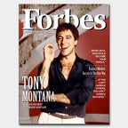 Obraz Scarface na płótnie Scarface Cover z Tonym Montaną na okładce inspirowanej Forbes, symbol sukcesu i odwagi.