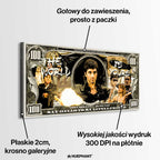 Obraz na płótnie Scarface Money z Tony Montaną w stylu banknotu, inspirowany filmem Człowiek z blizną, symbol luksusu i władzy.
