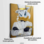 Obraz Sknerus McKwacz na płótnie Bond Duck, Sknerus McKwacz jako agent 007, złota sztuka ścienna, wydruk galeryjny Huephant.