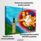 Obraz na płótnie z Homerem Simpsonem w stylu fresku Michała Anioła, sięgającym po butelkę szampana Dom Pérignon – „The Creation of Dom”