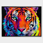 Kolorowy obraz na płótnie z tygrysem Tiger Pop Art – portret tygrysa w intensywnych barwach, symbol siły, odwagi i indywidualizmu
