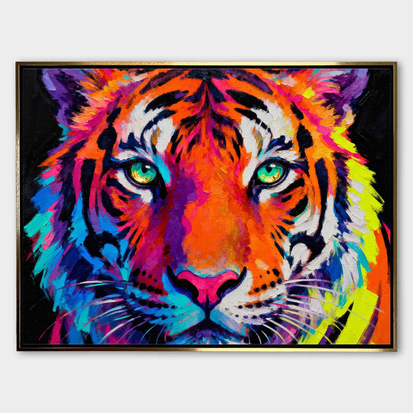 Kolorowy obraz na płótnie z tygrysem Tiger Pop Art – portret tygrysa w intensywnych barwach, symbol siły, odwagi i indywidualizmu