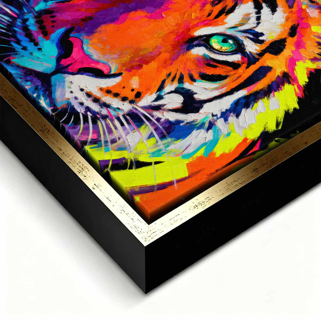Kolorowy obraz na płótnie z tygrysem Tiger Pop Art – portret tygrysa w intensywnych barwach, symbol siły, odwagi i indywidualizmu