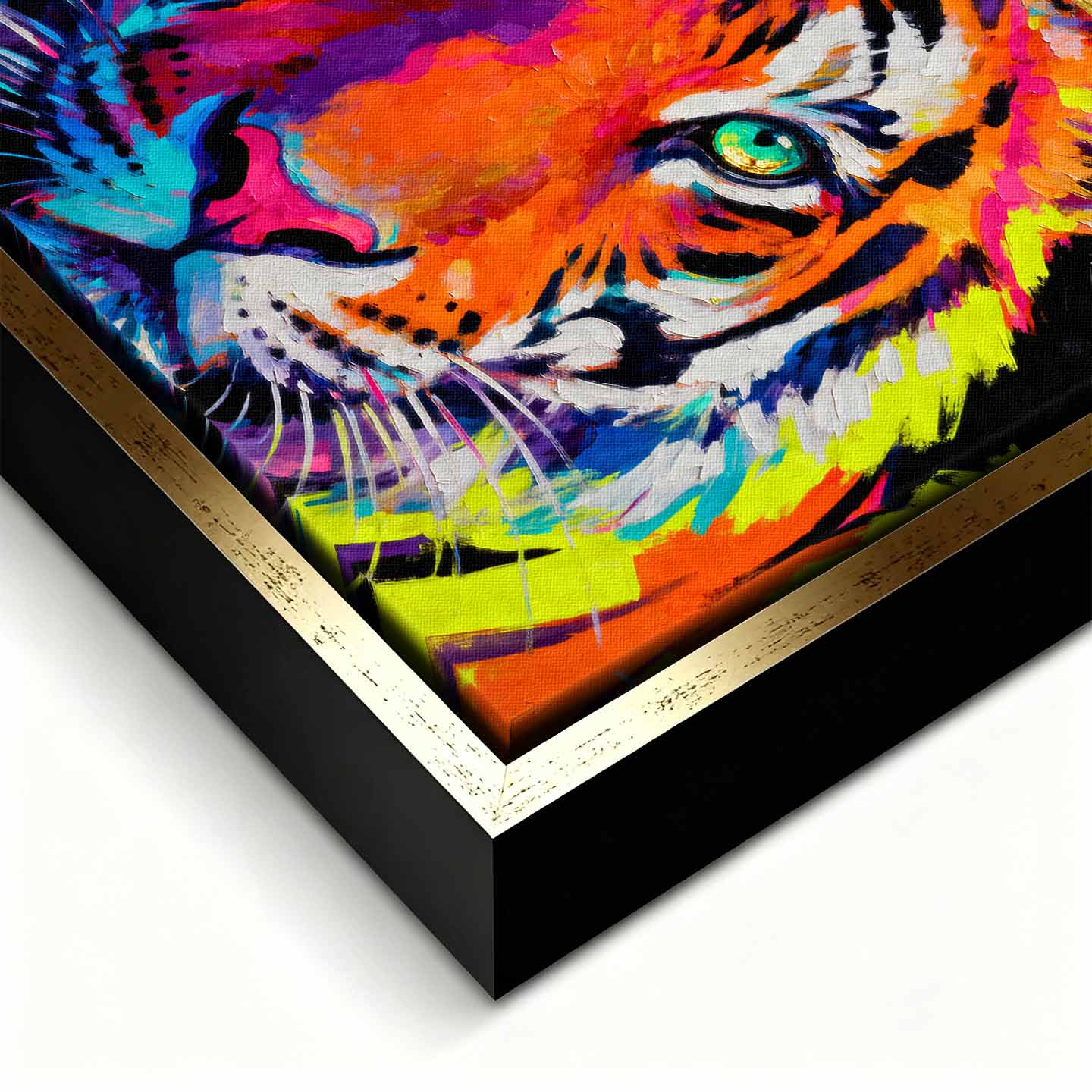 Kolorowy obraz na płótnie z tygrysem Tiger Pop Art – portret tygrysa w intensywnych barwach, symbol siły, odwagi i indywidualizmu