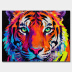 Kolorowy obraz na płótnie z tygrysem Tiger Pop Art – portret tygrysa w intensywnych barwach, symbol siły, odwagi i indywidualizmu
