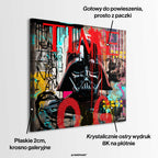 Obraz na płótnie Vader Pop. Nowoczesny wydruk galeryjny w stylu street art z motywem kultowej postaci i okładki magazynu. Ekskluzywna sztuka na ścianę.
