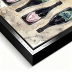 Obraz Dom Pérignon na płótnie z butelkami szampana – akwarelowy styl, elegancka kompozycja, luksusowa dekoracja ścienna Huephant.