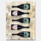 Obraz Dom Pérignon na płótnie z butelkami szampana – akwarelowy styl, elegancka kompozycja, luksusowa dekoracja ścienna Huephant.