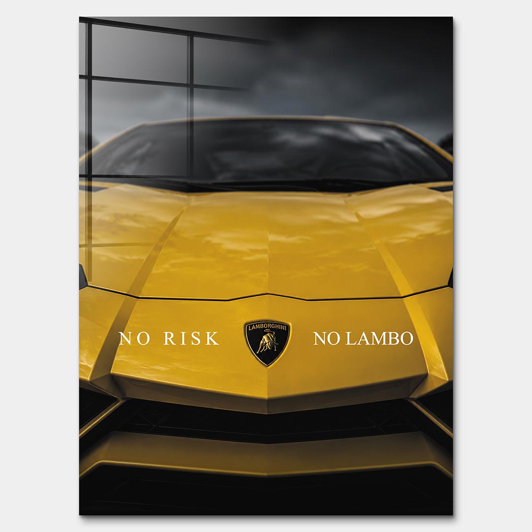 Obraz No Risk Yellow Bull – Szkło akrylowe – Bez ramy – Huephant