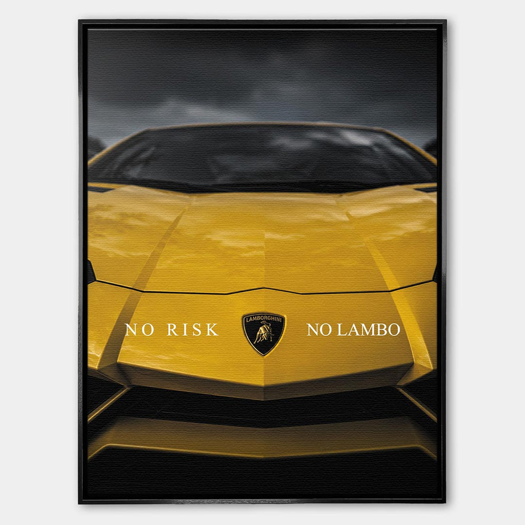 Obraz No Risk Yellow Bull – Płótno – Czarna rama – Huephant