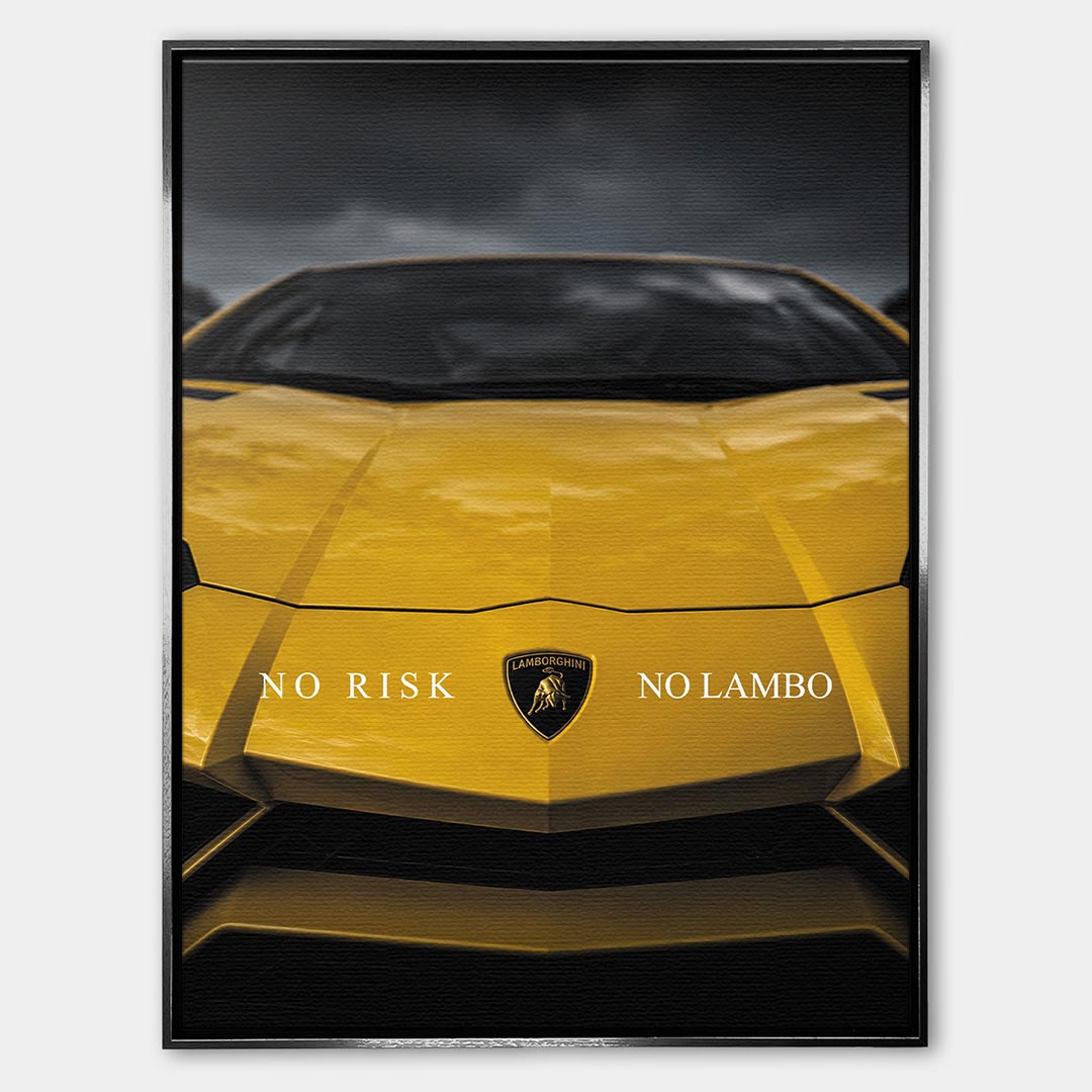 Obraz No Risk Yellow Bull – Płótno – Srebrna rama – Huephant