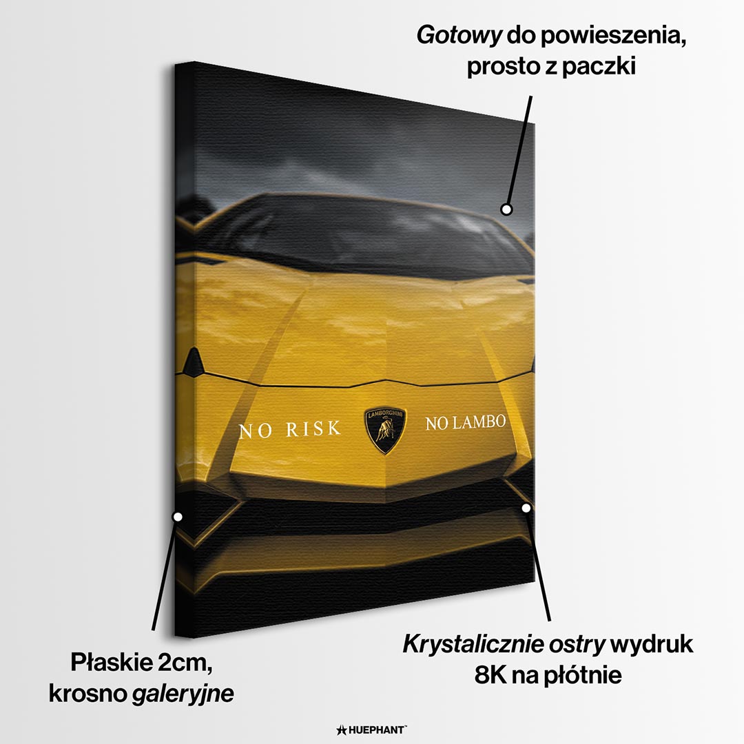 Obraz No Risk Yellow Bull – informacje o wykonaniu – Huephant