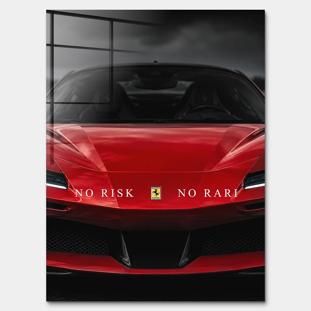 Obraz No Risk Red Supercar – Szkło akrylowe – Bez ramy – Huephant
