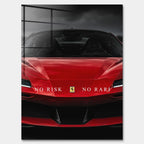 Obraz No Risk Red Supercar – Szkło akrylowe – Bez ramy – Huephant
