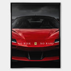 Obraz No Risk Red Supercar – Płótno – Czarna rama – Huephant