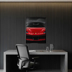Obraz No Risk Red Supercar – czarna rama – aranżacja we wnętrzu – Huephant