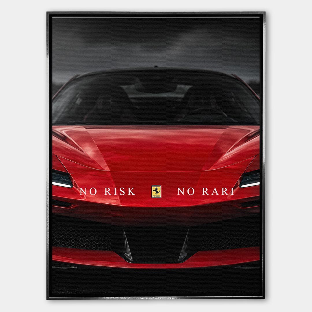 Obraz No Risk Red Supercar – Płótno – Srebrna rama – Huephant