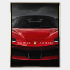 Obraz No Risk Red Supercar – Płótno – Złota rama – Huephant