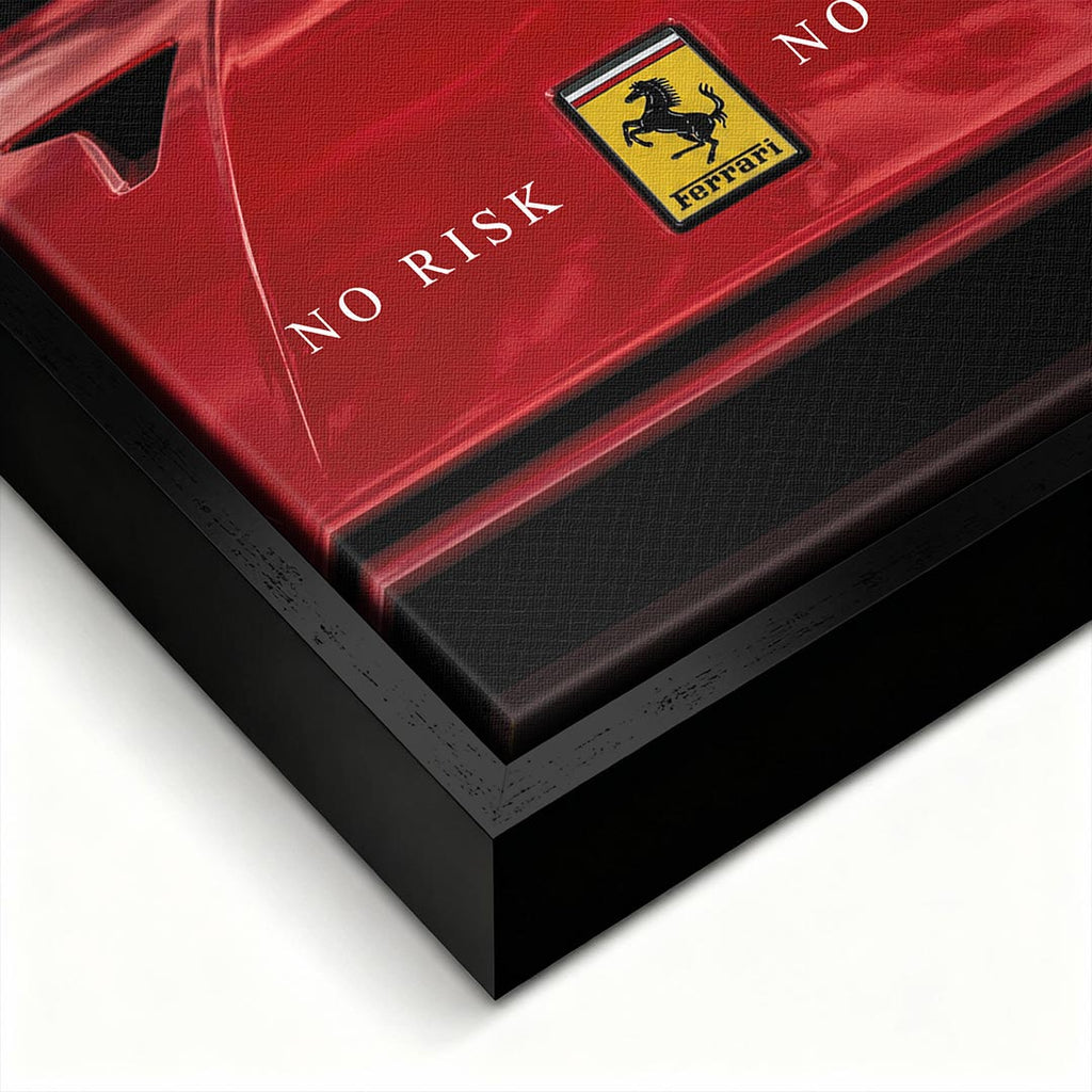Obraz No Risk Red Legend – czarna rama – ujęcie pod kątem – Huephant