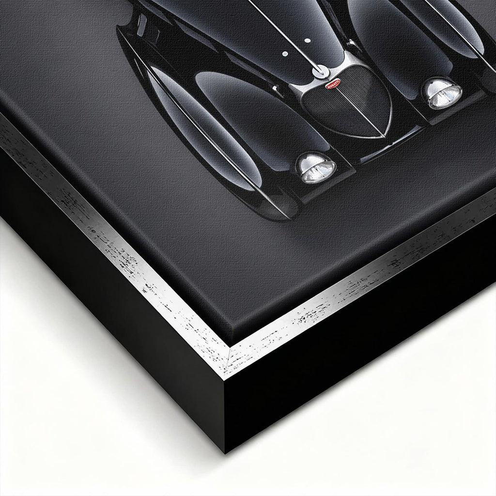 Obraz Noir Coupe – srebrna rama – ujęcie pod kątem – Huephant
