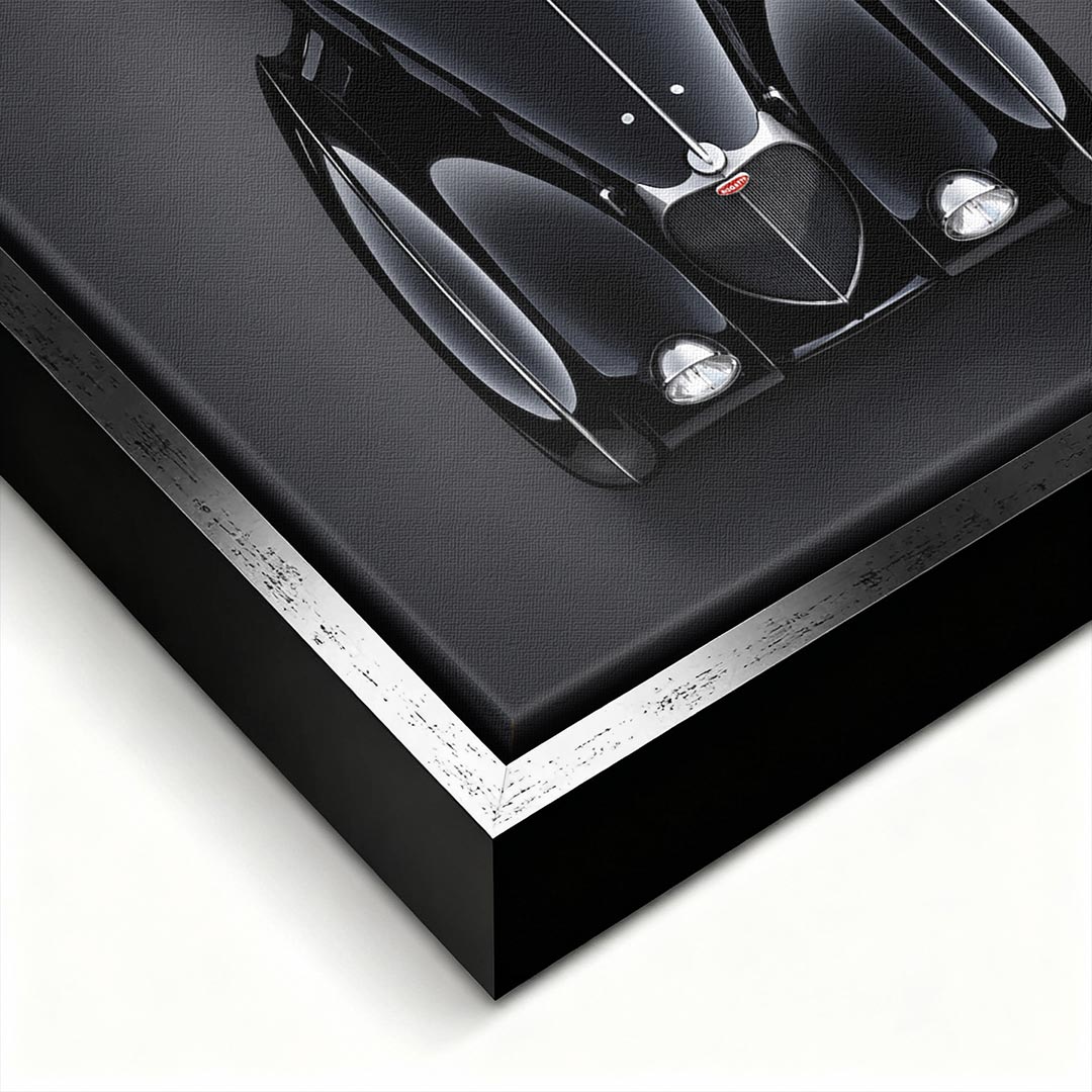 Obraz Noir Coupe – srebrna rama – ujęcie pod kątem – Huephant