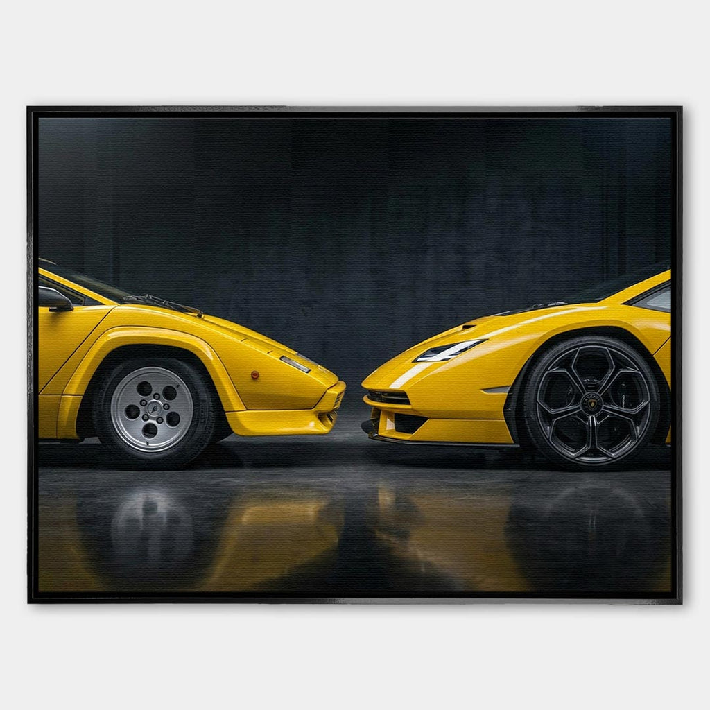 Obraz Old vs New 05 – Płótno – Czarna rama – Huephant