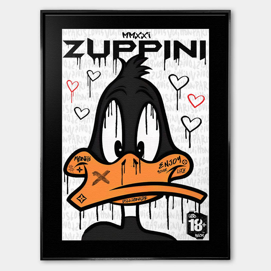 Orange Beak – Płótno – Czarna rama – Huephant