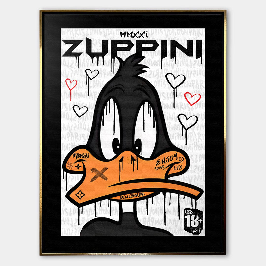 Orange Beak – Płótno – Złota rama – Huephant