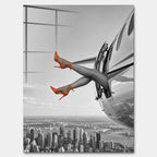 Obraz Orange Hills Plane – Szkło akrylowe – Bez ramy – Huephant