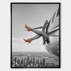Obraz Orange Hills Plane – Płótno – Czarna rama – Huephant