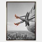 Obraz Orange Hills Plane – Płótno – Złota rama – Huephant