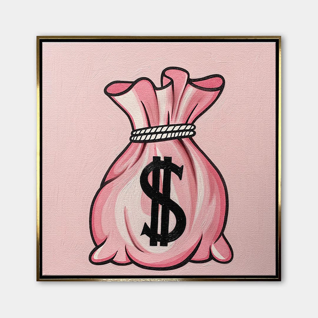 Obraz Pink Bag – Płótno – Złota rama – Huephant