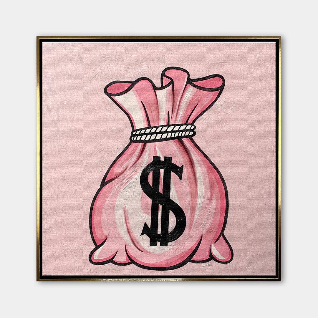 Obraz Pink Bag – Płótno – Złota rama – Huephant