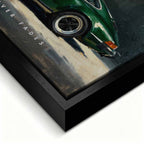 Obraz na płótnie Porsche Legacy z zielonym klasycznym Porsche 911 – obraz samochodowy Huephant, symbol ponadczasowego stylu i dziedzictwa.