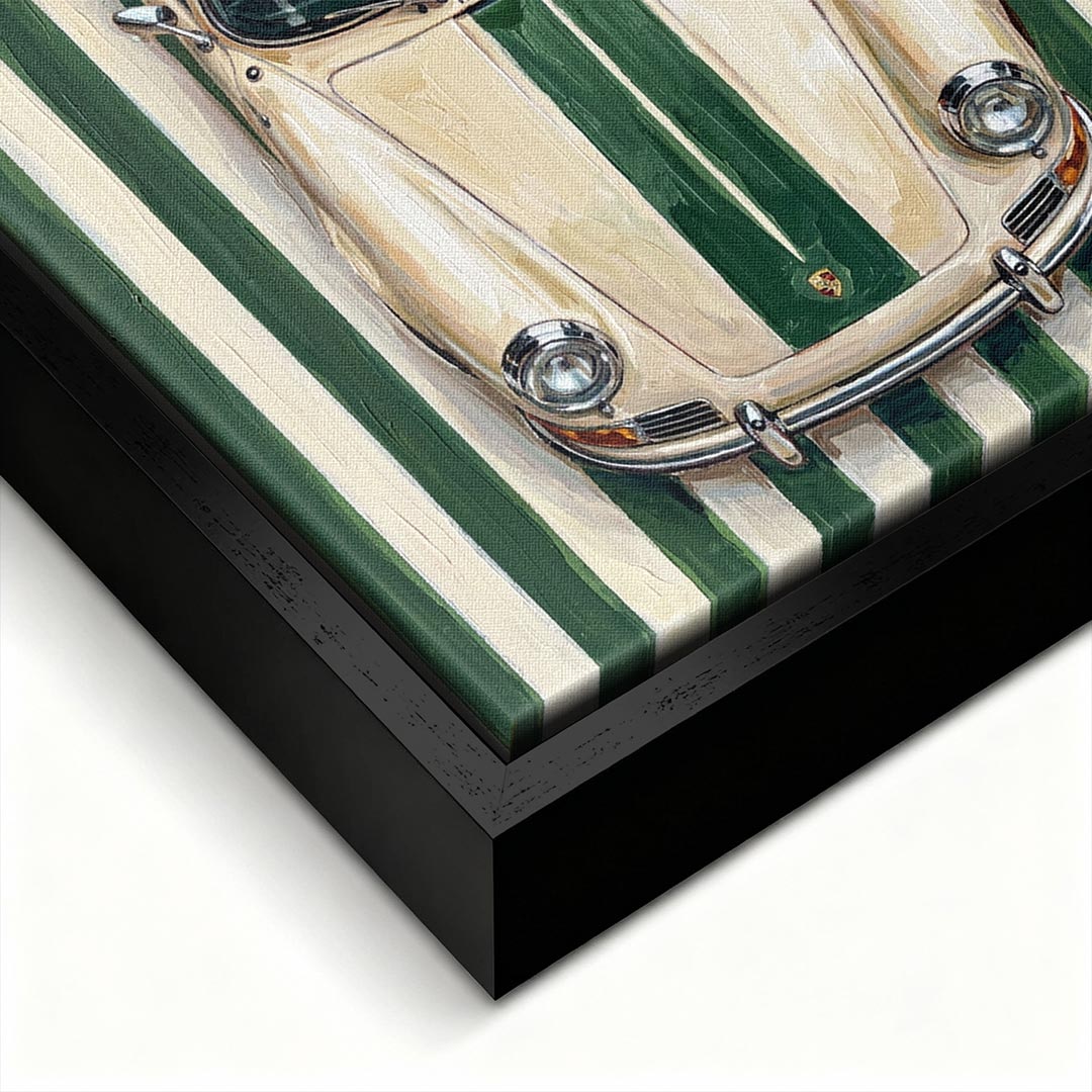 Obraz Racing Green – czarna rama – ujęcie pod kątem – Huephant