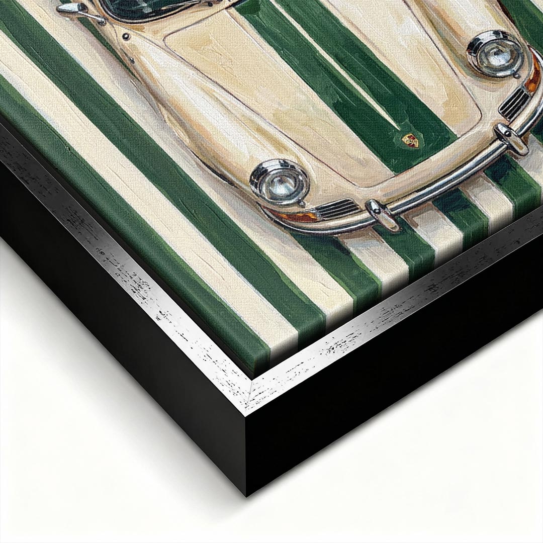 Obraz Racing Green – srebrna rama – ujęcie pod kątem – Huephant