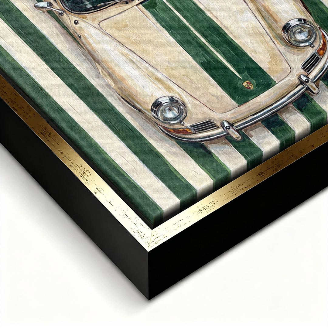 Obraz Racing Green – złota rama – ujęcie pod kątem – Huephant