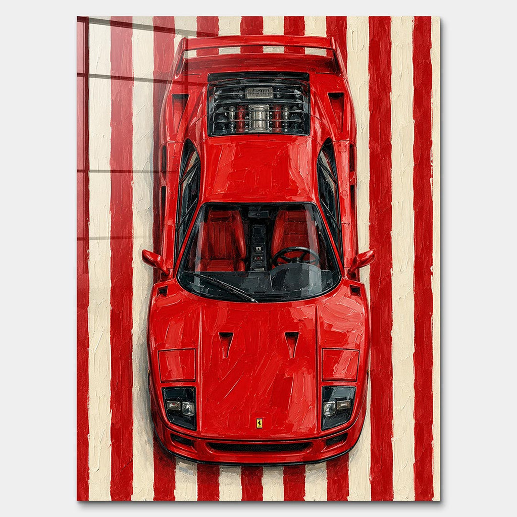 Obraz Red Lines – Szkło akrylowe – Bez ramy – Huephant
